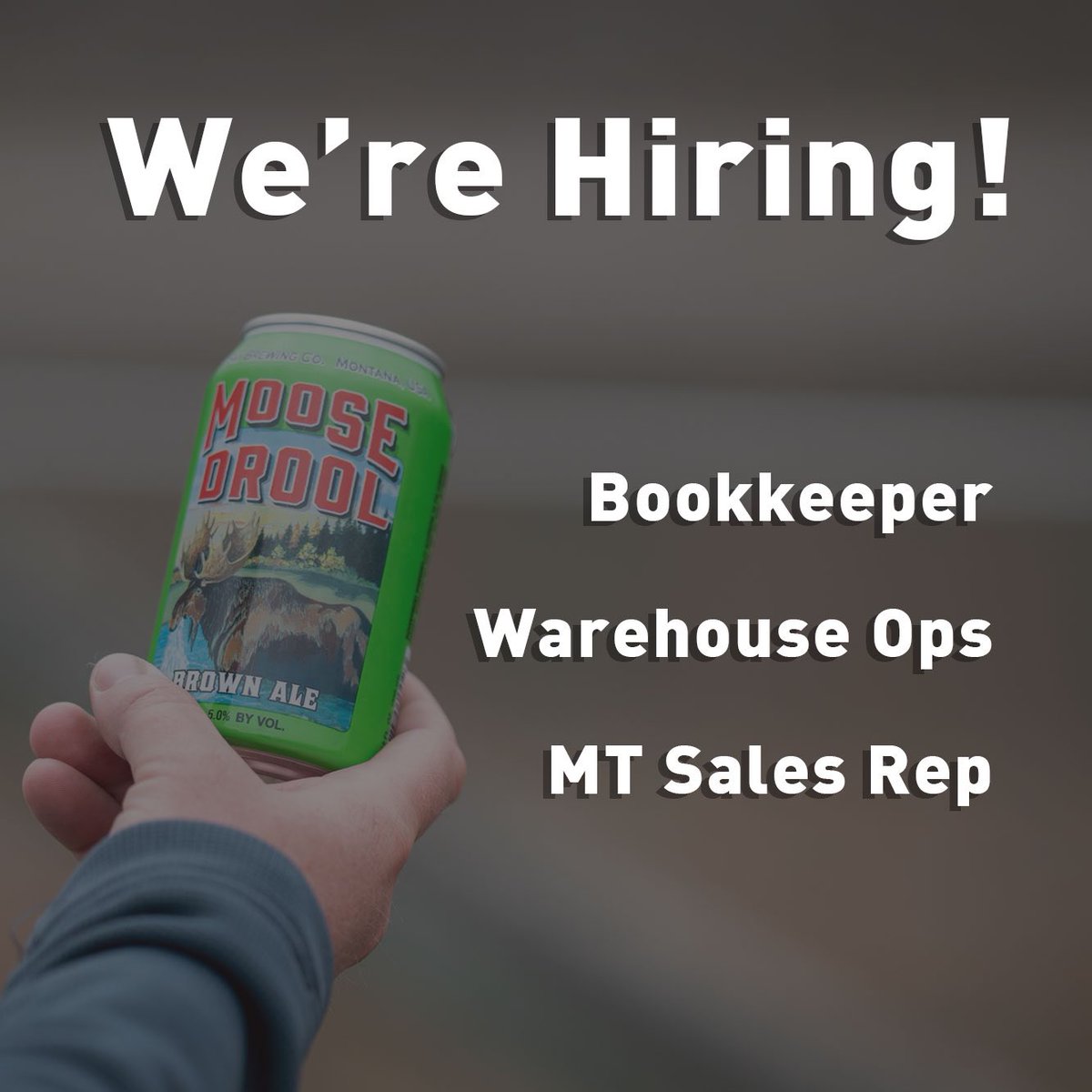 We’re hiring! We make water fun 🍻. 

Full time bookkeeper 
Warehouse forklift operator
Southwest Montana sales rep

Send inquiries and resumes to info@bigskybrew.com 🍻.

#holdmybeerandwatchthis