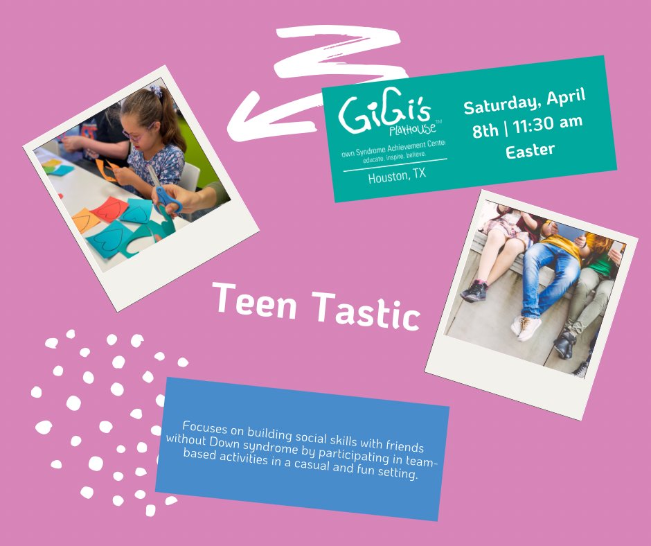 GiGis_Play_Hou's tweet photo. Come hop over to the playhouse this Saturday, April 8th at 11:30am for Teen Tastic! Don't forget to register with the link in our Bio. #houstoneaster #gigisplayhousehouston https://t.co/qnC7D1RCio