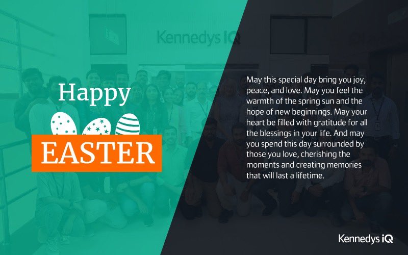 TonyyJoseph's tweet photo. Happy Easter greetings to all our friends and well-wishers around the globe. Have a blessed holiday filled with happiness and love 🐣 👍🏼
@KennedysLaw @kennedysiq 

#festiveseason  #spreadloveandkindness #supporteachother #makeadifference #technology #love #happiness #happyeaster https://t.co/Ldjqe5CCK4