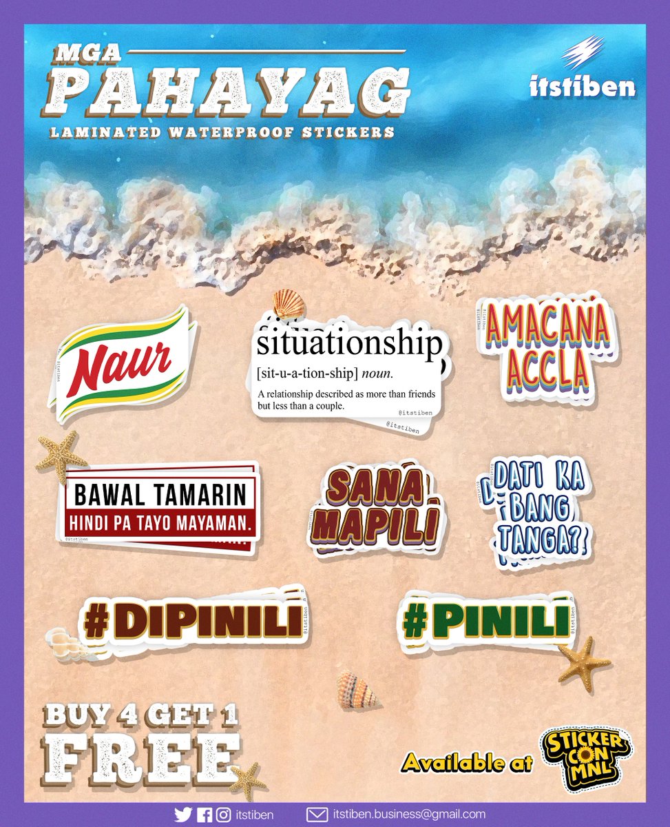 itstiben's tweet photo. Wetchep itstiben here! Are you ready to make your voice heard? Are you #Pinili or #DiPinili? Stucked in Situationship? Amacana Accla!
I'm thrilled to introduce 𝐌𝐠𝐚 𝐏𝐚𝐡𝐚𝐲𝐚𝐠 stickers! Available at @StickerConMNL DAY 2 for only ₱25 each!
See you there!
1/4
#artph https://t.co/udgLiaXK2r