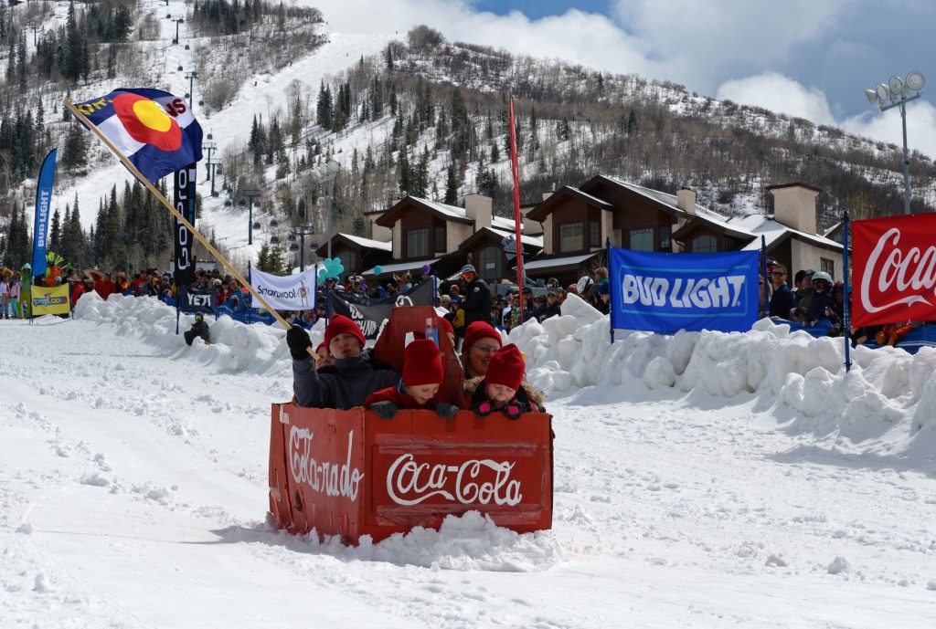 SBLodgingCo's tweet photo. The 41st Annual Cardboard Classic returns to Steamboat TODAY! Come down around 10-11 to view this hilarious and fun tradition in the 'Boat. Learn more about the event HERE --> https://t.co/6fVLPiPGVg #SteamboatSprings #SteamboatResort #Springalicious #CardboardClassic https://t.co/a6RmZhCC1v