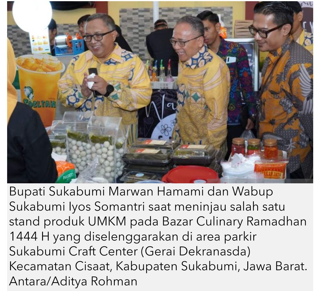 💎Open Promote💎

#programfolback
#milenialku 

Pemkab Sukabumi berupaya bangkitkan UMKM melalui Bazar Culinary

Follow ⬇️
<a href="/kalimayafashion/">Santo</a> 

Cc ⬇️
<a href="/TheArieAir/">Arie Dirgantara</a> 
<a href="/wiwikherma/">Wiwik Hermawati</a> 
<a href="/Evie19101/">Evie1910</a> 
@azisdadun_

🔃❤Reply 
Bazar Culinary 

#programfolback