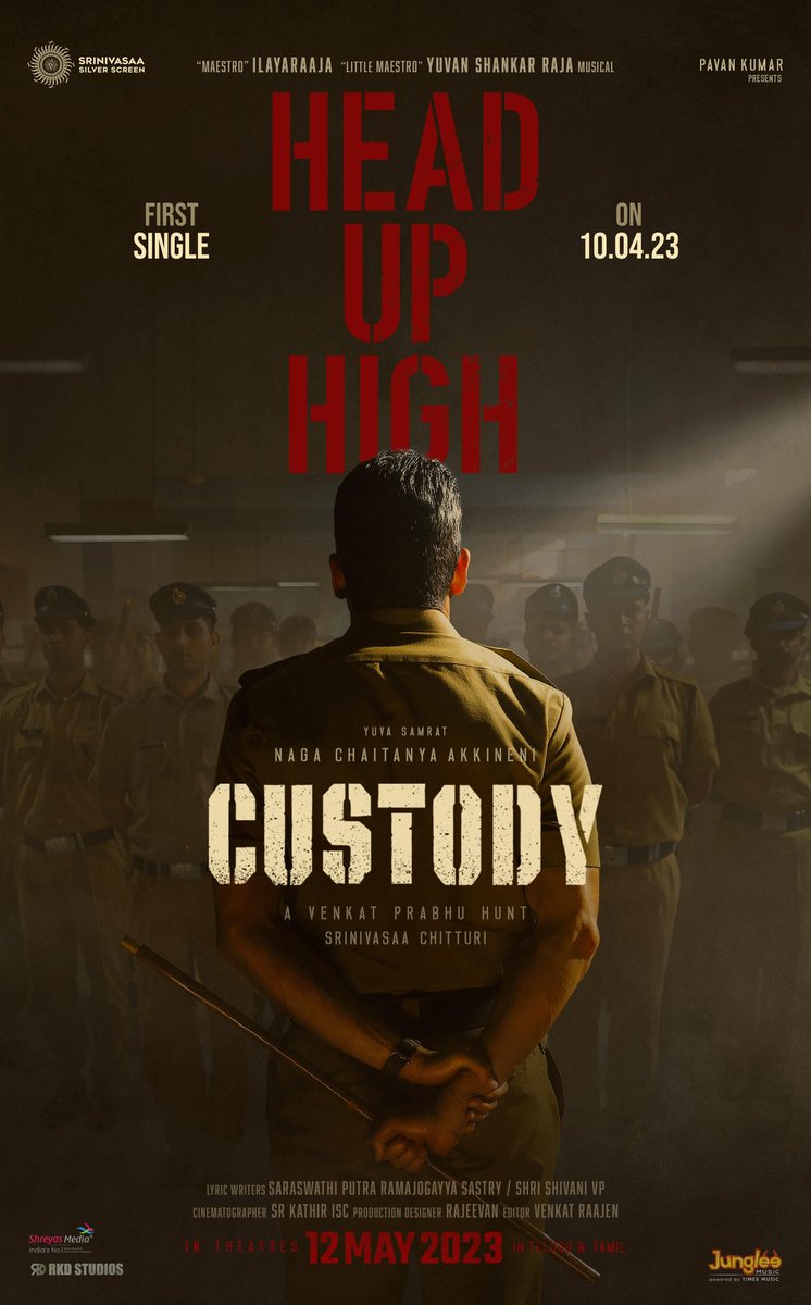 chay_akkineni's tweet photo. Had to take @vp_offl into #Custody to get clarity on the first single . Here’s what he had to say ! 
▶️ https://t.co/6UJBDagyPl                   Watch out all @ilaiyaraaja sir and @thisisysr fans this one is on fire ! 
 #HeadUpHigh releasing on April 10th 6:31PM

#CustodyOnMay12 https://t.co/yM1sVPIMP8