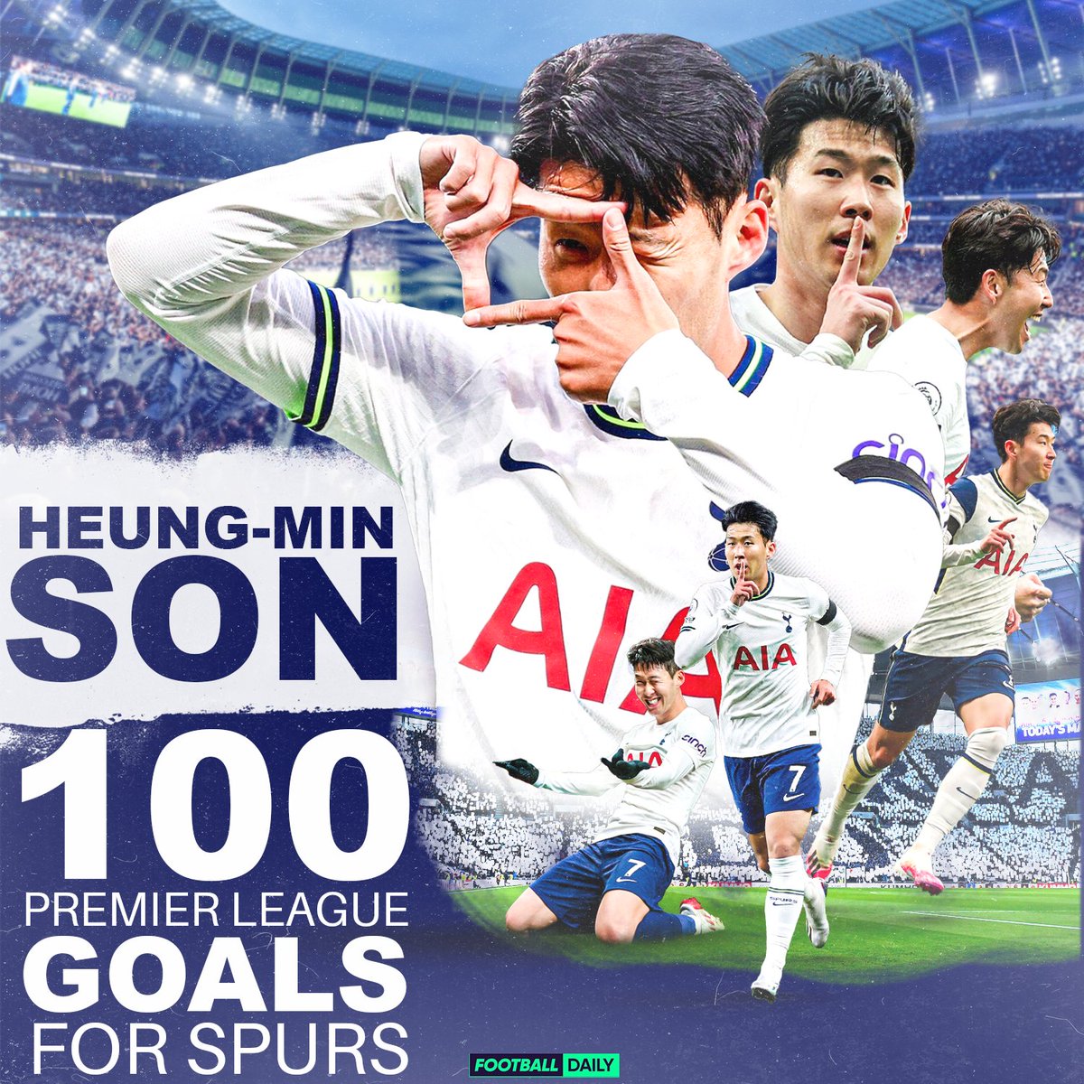 Son Heung-min makes history by becoming the 𝐅𝐈𝐑𝐒𝐓 Asian player to score 1️⃣0️⃣0️⃣ Premier League goals.👏