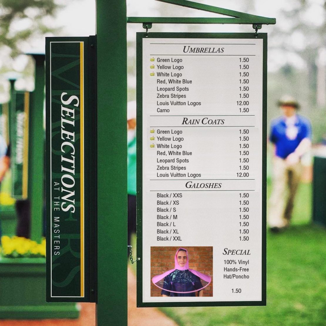 PGALumpy's tweet image. Today’s forecast calls for a great selection at reasonable prices. #Masters2023