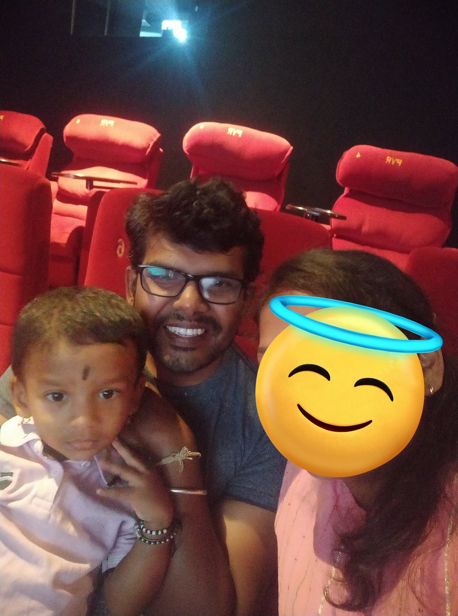 He watched #GurudevHoysala with us without any crying or bother! 😍😅

He called Gurudev as #Daali maama (not in negative way), we liked Bali. Will write my short review sooner. I liked the movie. The next mass movie of Daali will be a big hit. He has given clear signs!