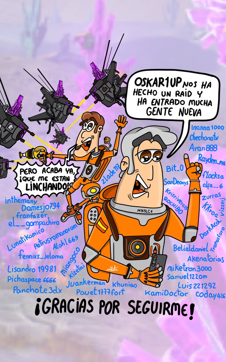 MikelcaToons's tweet photo. Estoy haciendo directos de No man's sky y @oskar1up nos hizo un raid y entró toda esta gente guapa al canal, muchas gracias. https://t.co/32pgStQ7JY