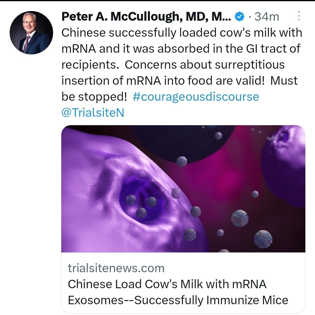 Gertrude Gilstrap On Twitter Chinese Successfully Load Cow S Milk With Mrna And It S Absorbed