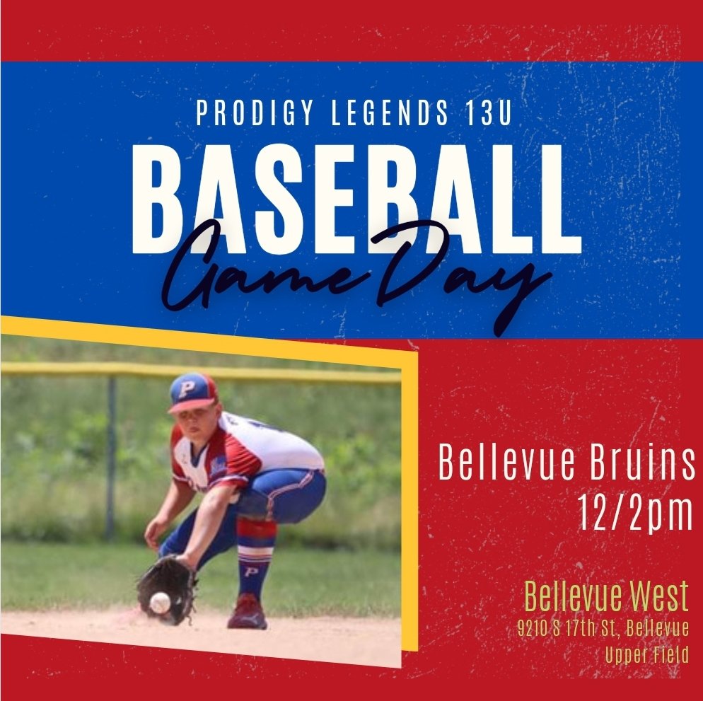 Prodigy12U's tweet photo. ‼️⚾️ It's Game Day ⚾️‼️

🆚️ Bellevue Bruins Purple
📱Live Stream: https://t.co/9SUjmEWSA0

Let's Go Prodigy Legends 13U ⚾️!! https://t.co/i786d87jxf