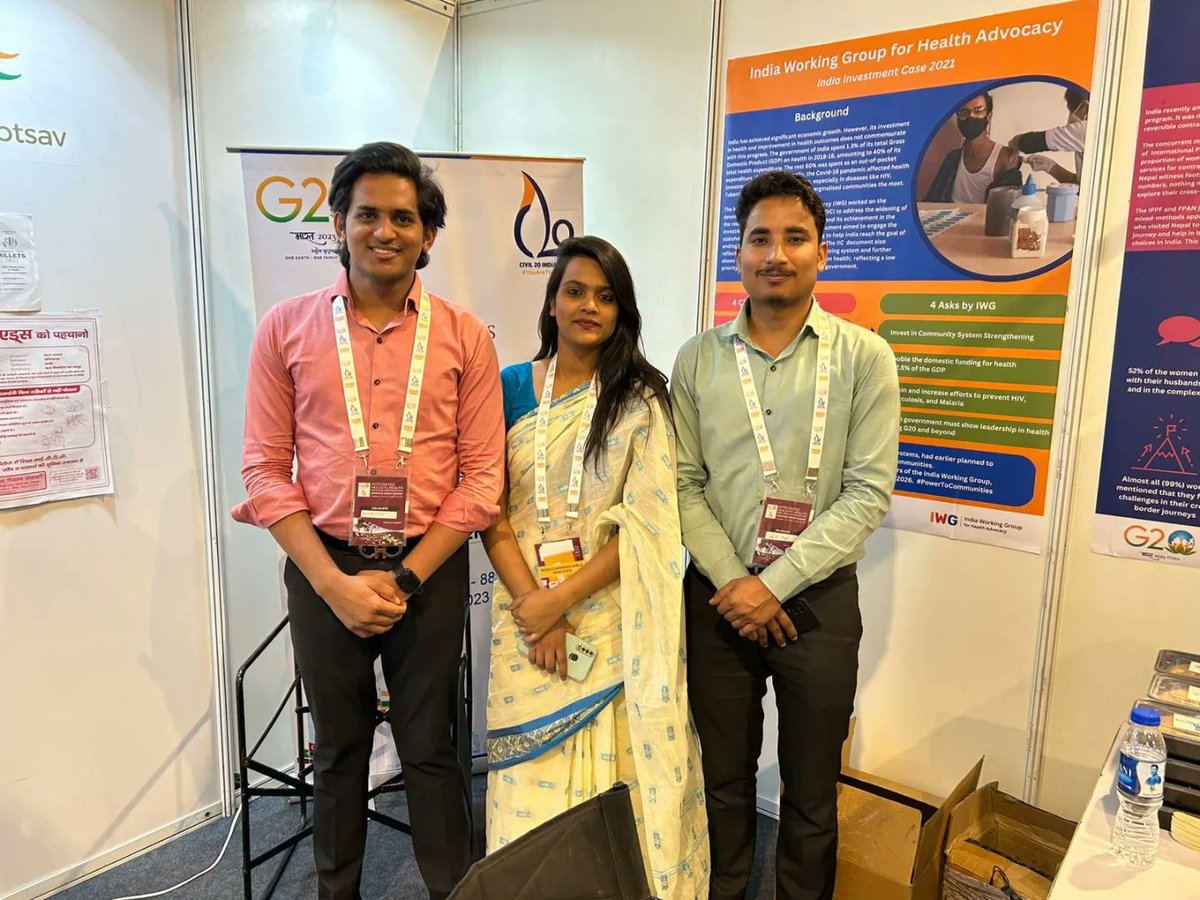 iwgindia's tweet photo. IWG members presented a poster on 'India Investment Case 2021' at the C20 Integrated Holistic Health Summit held today. #PowerToCommunities #investincommunities  #Civil20India2023 https://t.co/jJgjsSDg7G