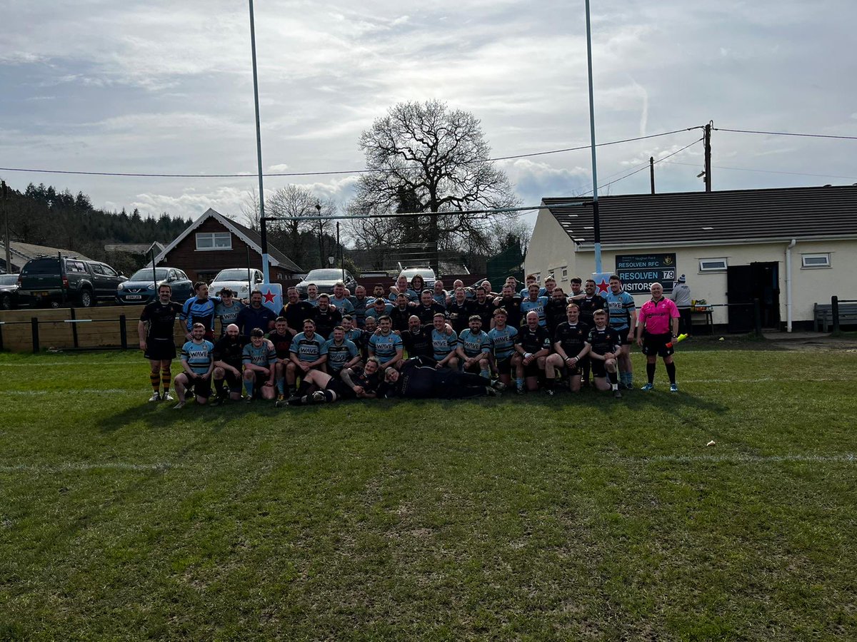 ResolvenRFC's tweet photo. Game played in great spirit @ Vaughan field Resolven. where the score is irrelevant. (Resolven won) โฆ@BurgessHillRFCโฉ thanks for the game Enjoy the rest of your tour & we hope to see you again. โฆ@AllWalesSportโฉ #EasterTour #RugbyFamily. #NewFriends #NewRivals. ๐๐ค https://t.co/M6YVFrlwCh
