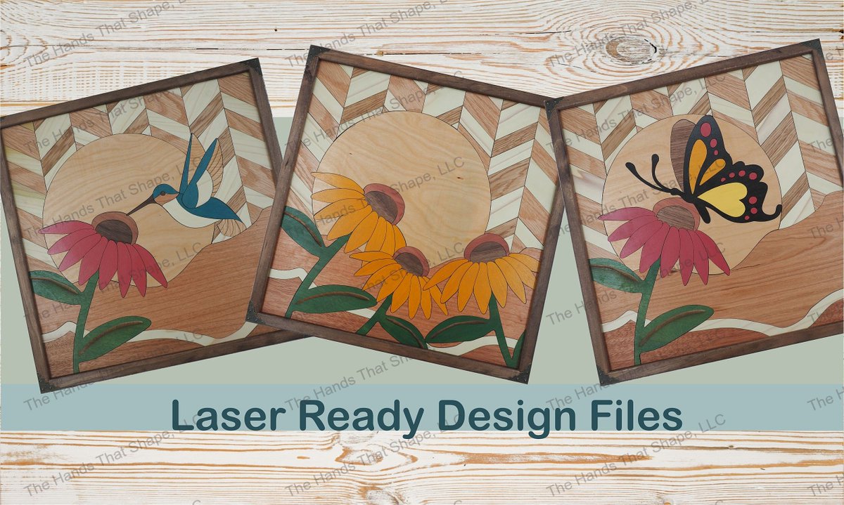 Introducing 3 New Laser-Ready Design Files: Coneflower Art Masterpieces thehandsthatshape.com/blog/coneflowe… #LaserCutDesigns #NatureInspired #WoodInlay #DIYHomeDecor #Woodworking #ArtFiles #CraftProjects #thehandsthatshape