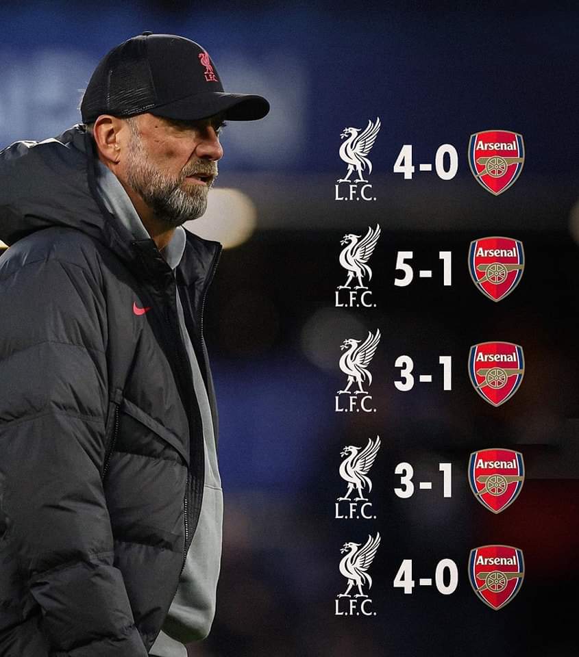 ChrisstalFarms1's tweet image. Ahead of tomorrow’s game, here’s our last 5 games against Arsenal at Anfield in the Premier League😳

Hopefully we can get another W🤞
#LIVARS

 #facebookreels #StanChartNG #HereForGood #lfcng #YNWA #lfc #Liverpool #UCL