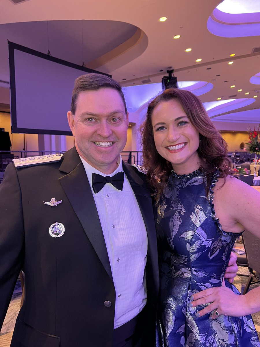 GarofaloWX's tweet photo. Fantastic opportunity attending the @SpaceClubNews annual Dr. Robert H. Goddard Memorial Dinner with my incredible friends from @SpaceFoundation. The nickname #SpaceProm as that's what it looks & feels like celebrating so many talented people & ventures #rocketgirl @SpaceForceCSO https://t.co/YCdfqRAmtv