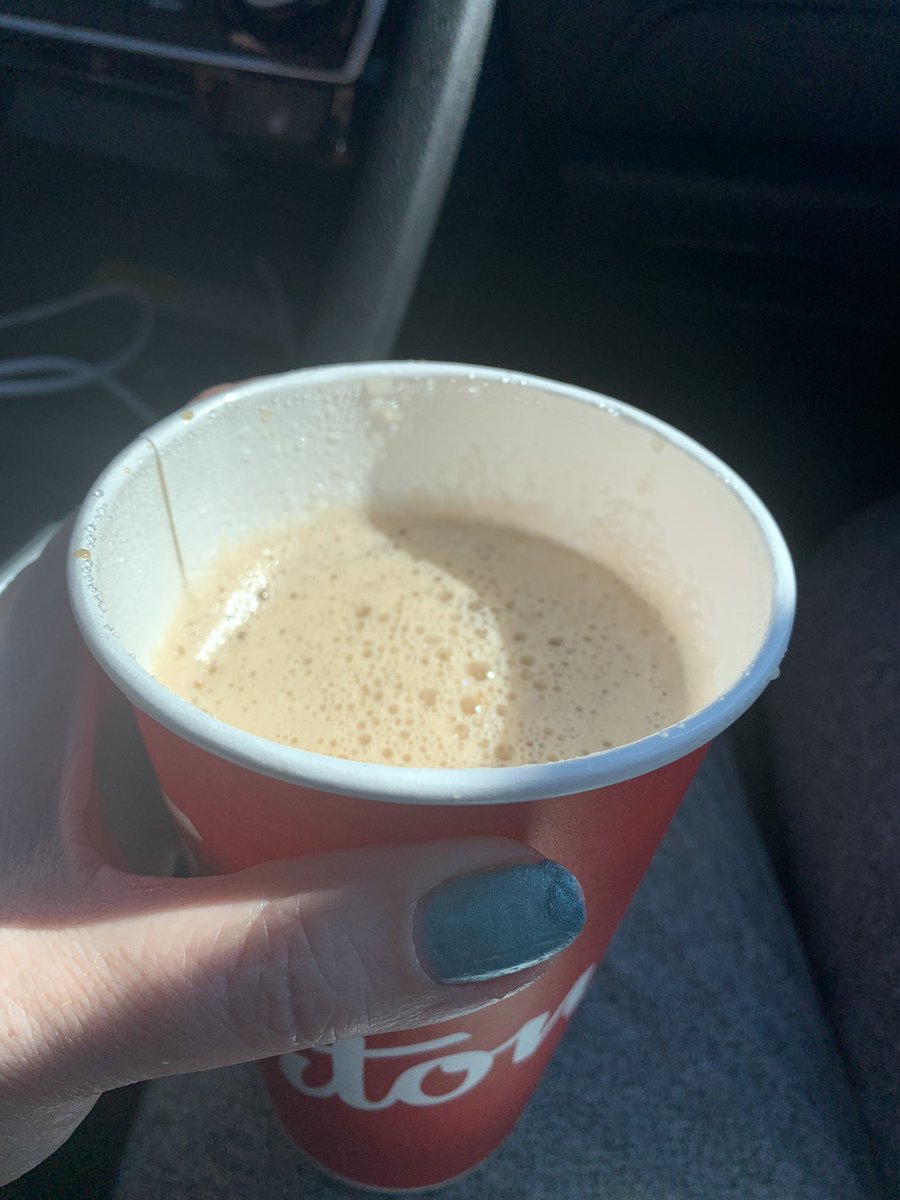 StacyHDutch's tweet photo. Quite a lot missing from my French vanilla from @TimHortons   Shouldn’t charge for a large when really only a medium amount provided. #timhortons #topupthecup https://t.co/UgCGR6ZNdc