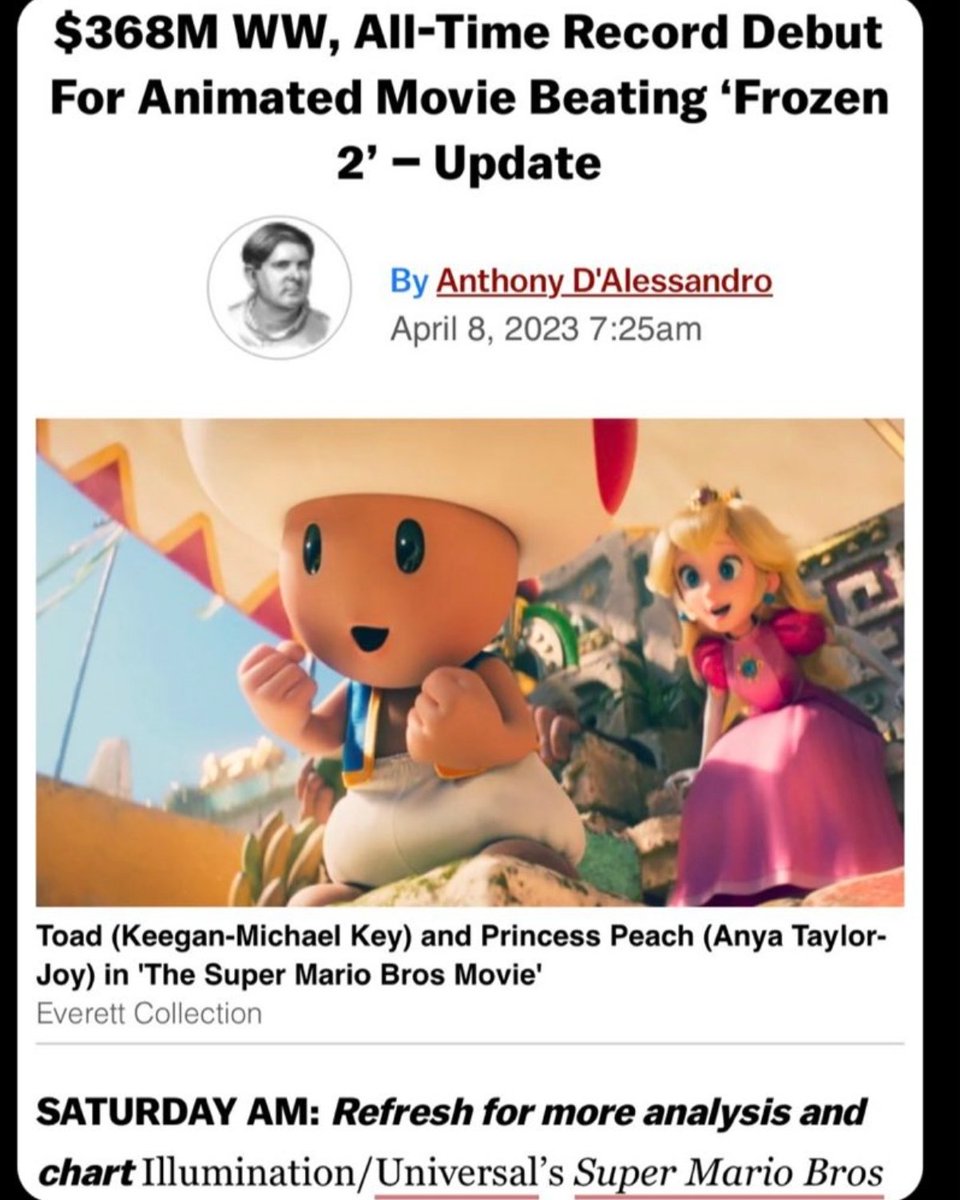 I'm gonna say it with no regrets. 
Let it go, Disney
#SuperMarioMovie