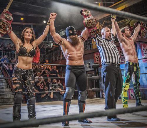 On this day in 2015, @AngelicoAAA, @RealIvelisse and @MDoggMattCross became the first ever Lucha Underground Trios Champions #LuchaUnderground