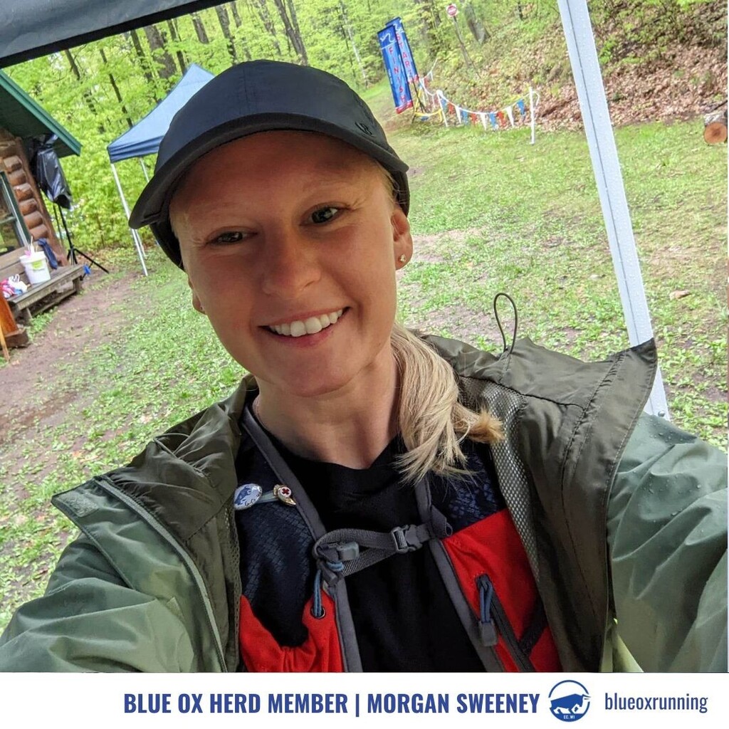 It's the #BlueOxHERD! Morgan has been a faithful group #runner after her time as a UW-Stout athlete, she still wears BLUUUUUUUUE with us! Trails, roads, summer, winter, she's out and about! #INSTAGRAM > instagr.am/p/Cqxy7Y6rxf9/
