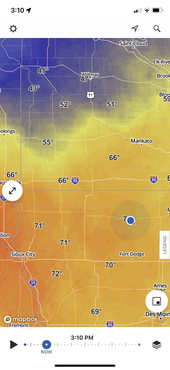 I’m in Northern Iowa today visiting family and it’s almost a 30 degree’s temperature difference from back home. Amazing what the thick snowpack can do.
