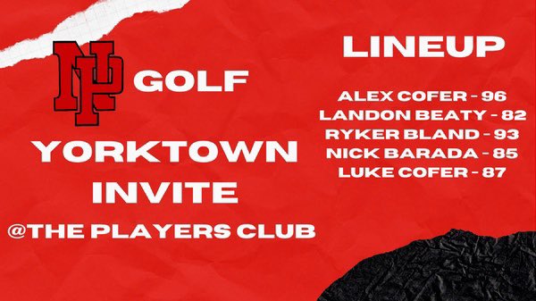 The boys battled today at Players Club Golf Course. Team score of 347. Lots to build on for the rest of the season. Thanks <a href="/YorktownGolf/">Yorktown Tigers Golf</a> for hosting a great event! <a href="/NPHSDragons/">New Palestine Dragons</a> <a href="/VoelzJames/">New Palestine High School</a>