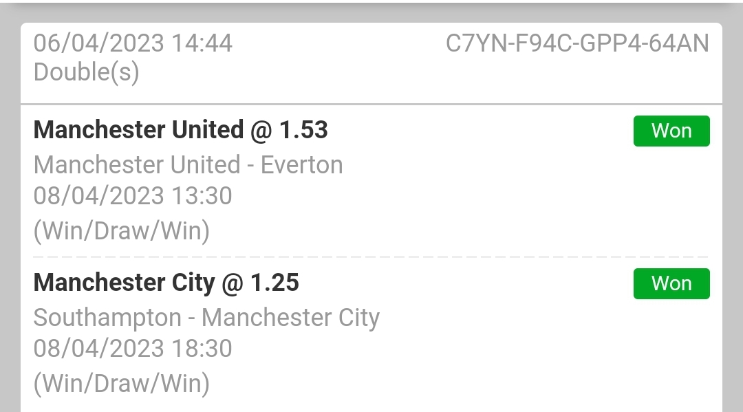 DailyBetPicker's tweet photo. We're finally on a winning streak! 🎯

#ManUnitedvsEverton #Southamptonvsmancity #GamblingTwitter https://t.co/CCUbP2llhR