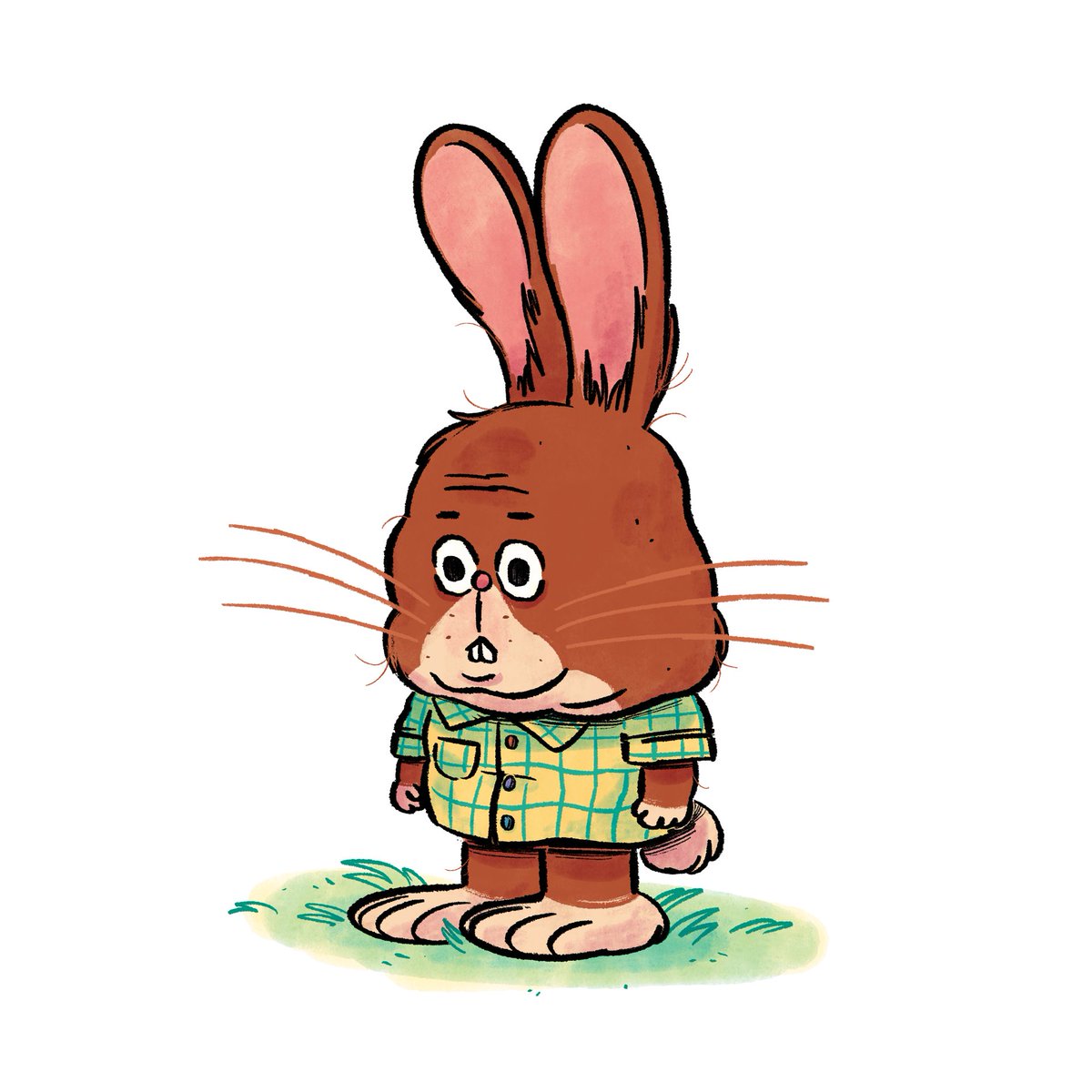 isaaclenkiewicz's tweet image. Egg rabbit. I always surprise myself with how many decisions for the final drawing are made at the &apos;inks&apos; stage, compared to the sketch.