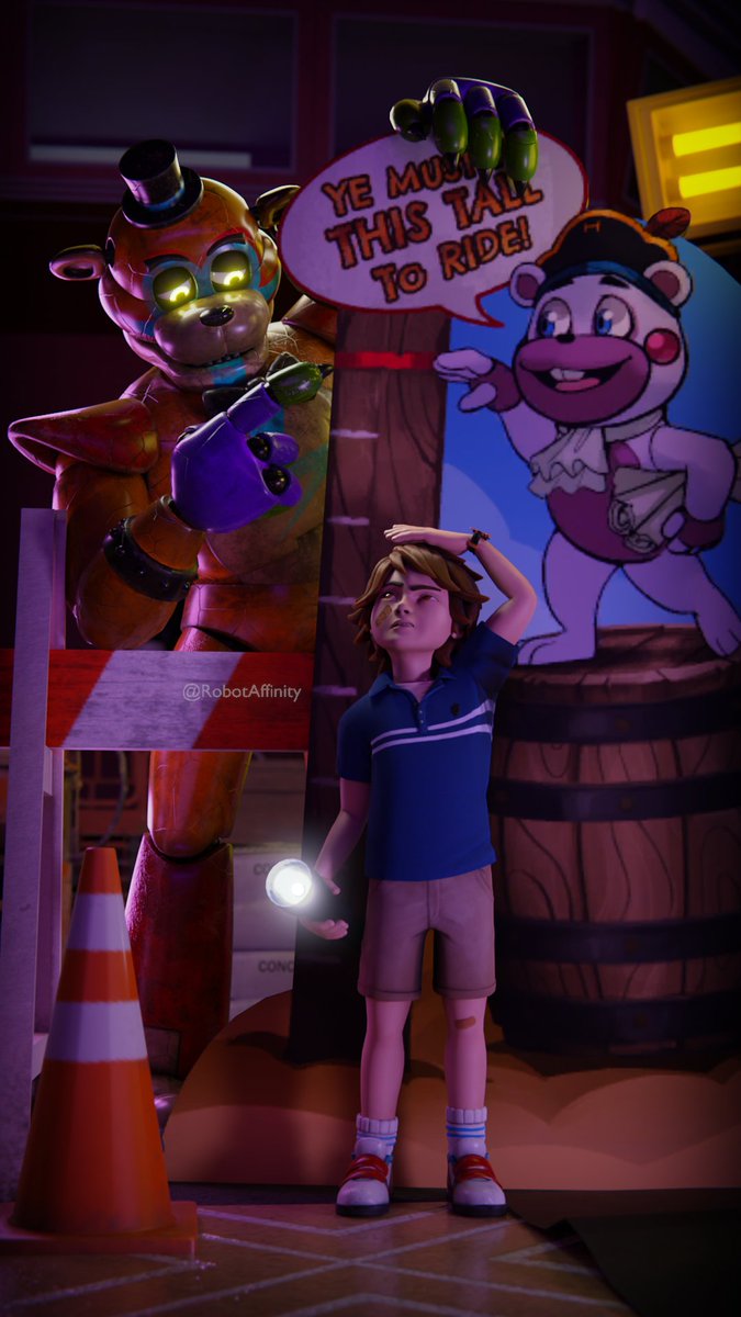 RobotAffinity's tweet photo. Not quite there yet, Gregory. Maybe one day? ʕ ꈍꈊꈍʔ

Roxy Raceway: @/Moon32550578 
Models: @/DravenJV01v2

#FNAF #fnafsecuritybreach #fnaffanart #fnafsb #glamrockfreddy #gregoryfnaf https://t.co/bKAlmGbsU3