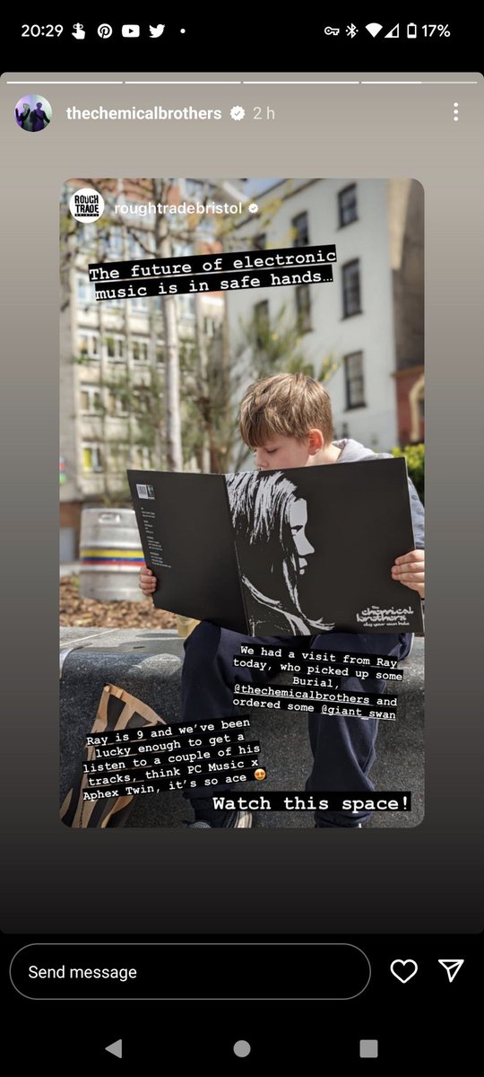 Buzzin!! The <a href="/ChemBros/">The Chemical Brothers</a> have re-posting a picture of Ray today as he bought Dig Your Own Hole on Vinyl. 🫨