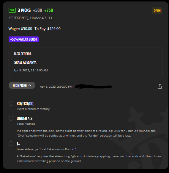 MMAValueBets's tweet photo. Here is what I went with for the two DK boosts:
I take long shots on parlay boosts as the max bets are small. https://t.co/qydv1WUpez