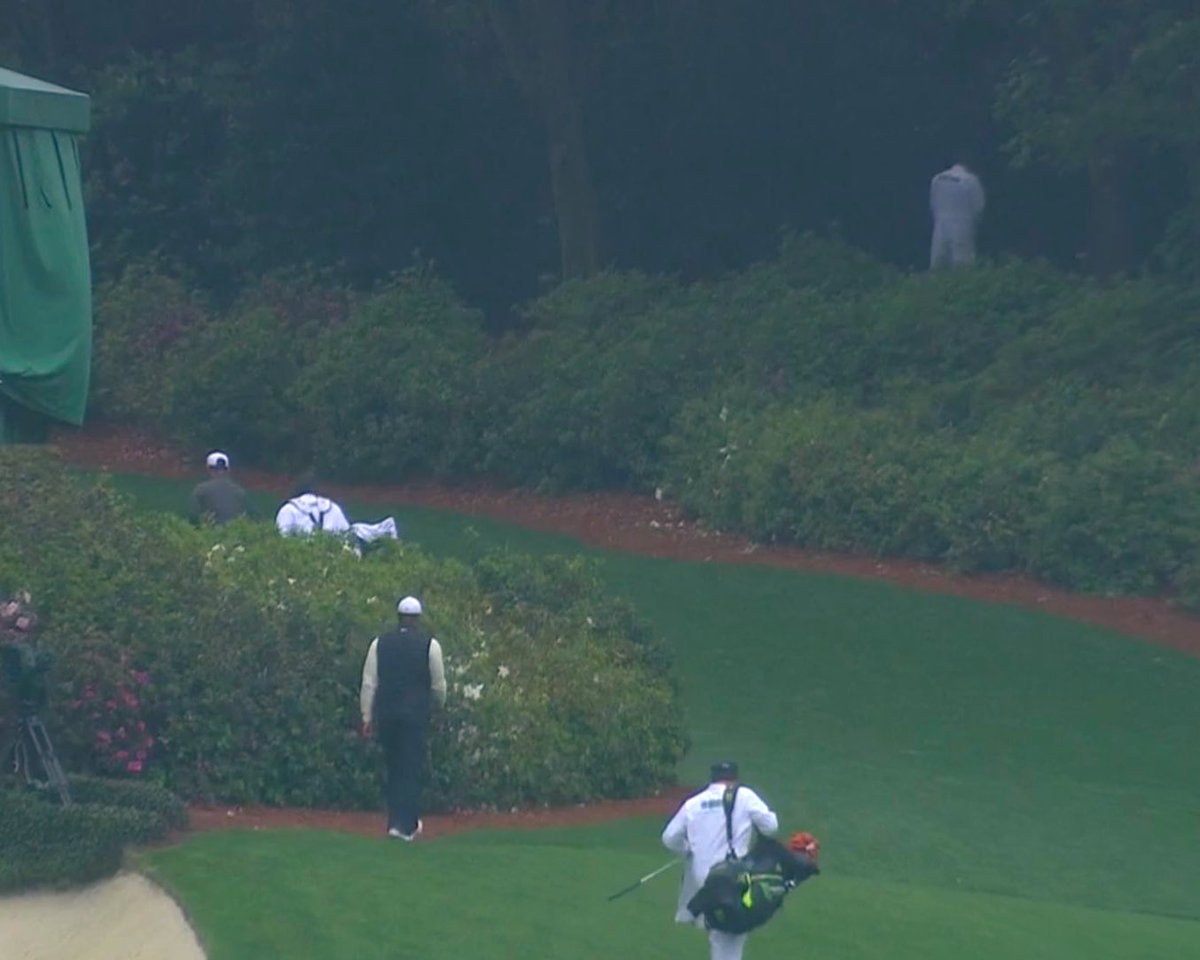 Super70sSports's tweet photo. “Tiger has to be relieved to get his par there.”

“Not as relieved as that caddie is to be taking a piss in the bushes, Jim.” https://t.co/isFVskGRlU