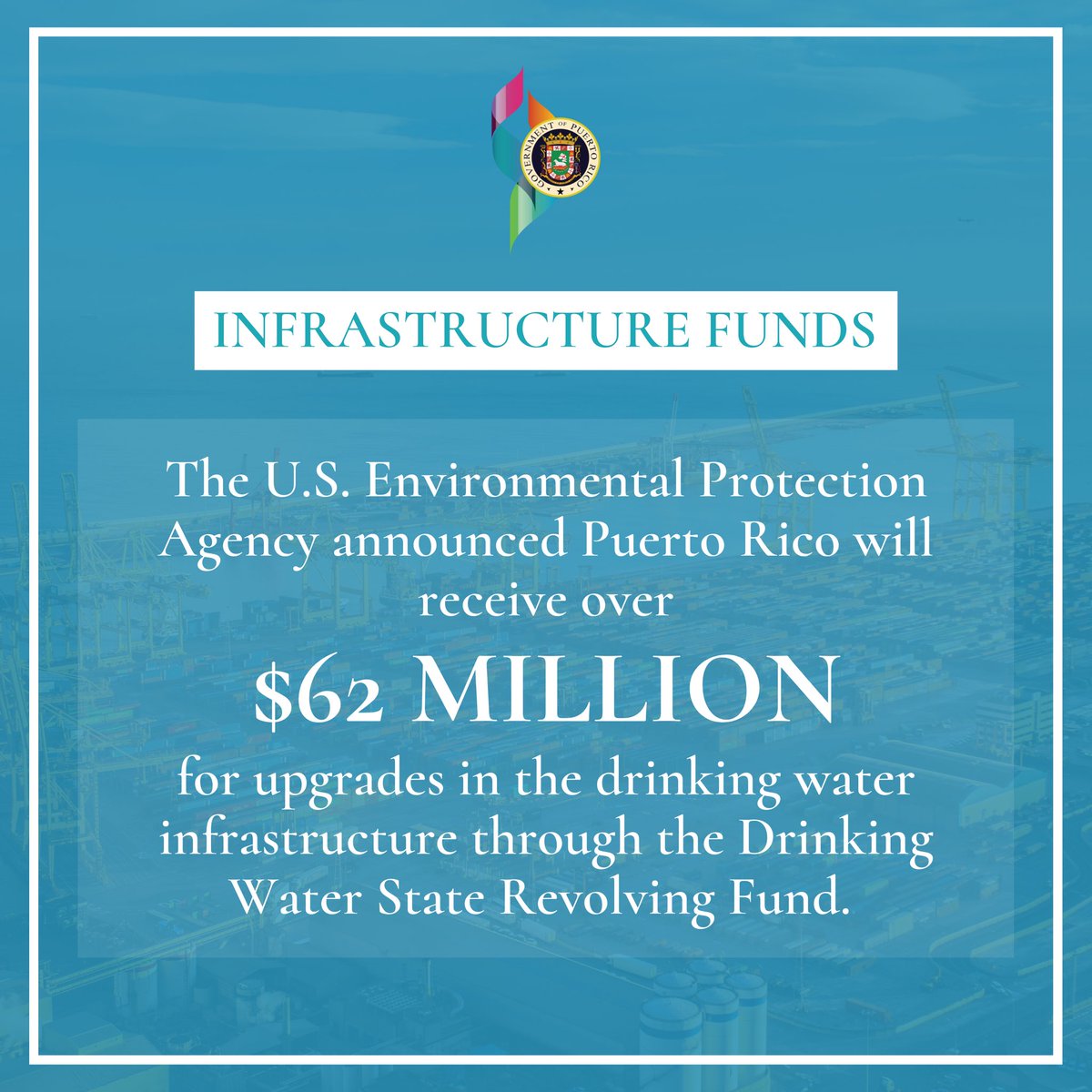 PRFAA's tweet photo. 💧Water Infrastructure | @EPA announced Puerto Rico will receive over $62 million for drinking water infrastructure upgrades. These funds, available through the Drinking Water State Revolving Fund, will improve the existing infrastructure and help communities on the Island have access to safe drinking water. We thank the Biden-Harris Administration and EPA for their support!

#PRFAA #PuertoRico