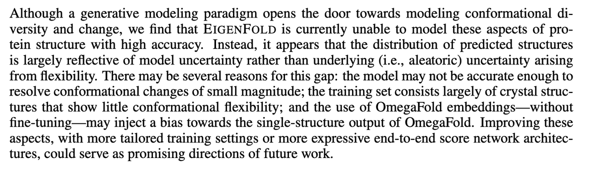 interesting conclusion from the EigenFold paper, which generates a distribution of structures from sequence arxiv.org/pdf/2304.02198…