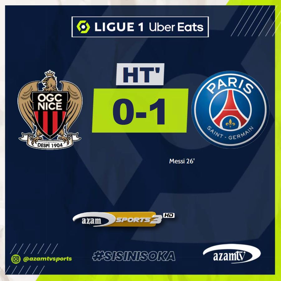 MAPUMZIKO | #Ligue1UberEats HT: Nice 0-0 PSG LIVE #AzamSports3HD #Ligue1 #LigiKuuUfaransa #League1 #Angers #LoscLille #Lille #AngersLille #SCOLOSC
