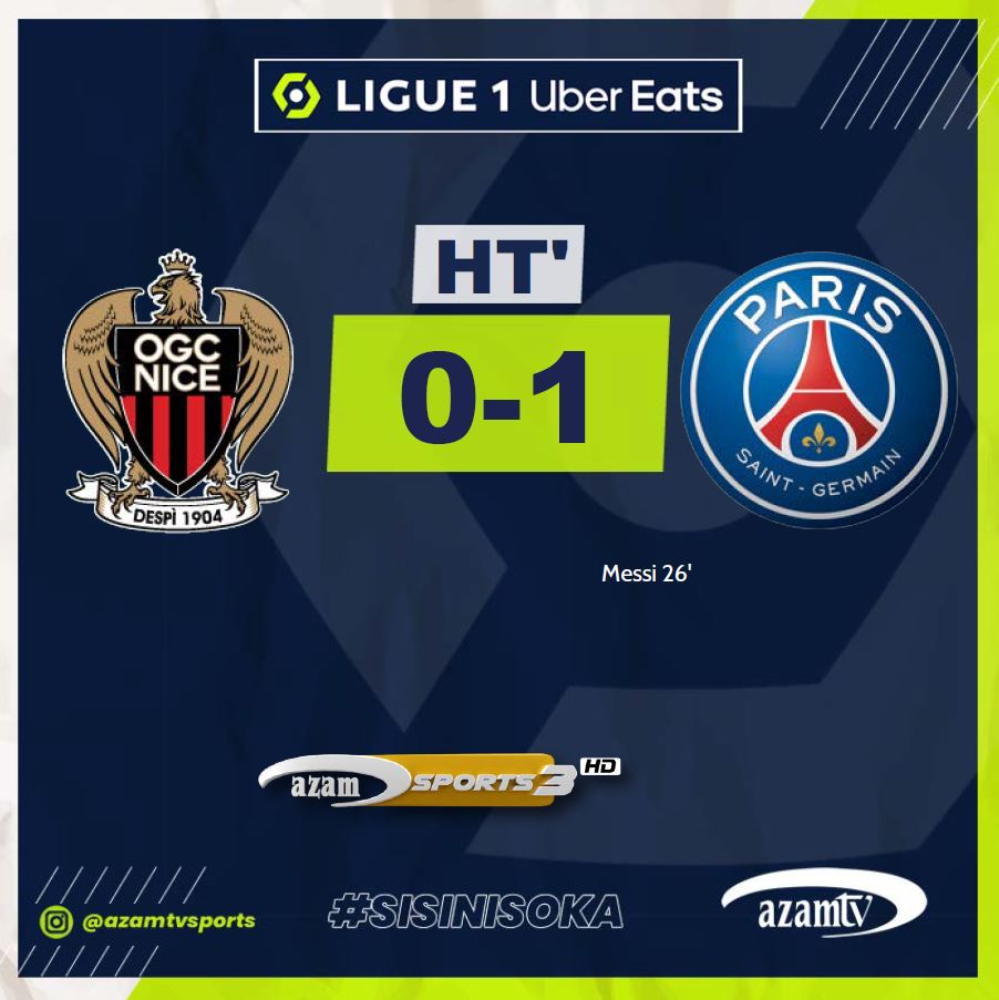 MAPUMZIKO | #Ligue1UberEats  

HT: Nice 0-0 PSG 

LIVE #AzamSports3HD 

#Ligue1 #LigiKuuUfaransa #League1  #Angers #LoscLille #Lille #AngersLille #SCOLOSC