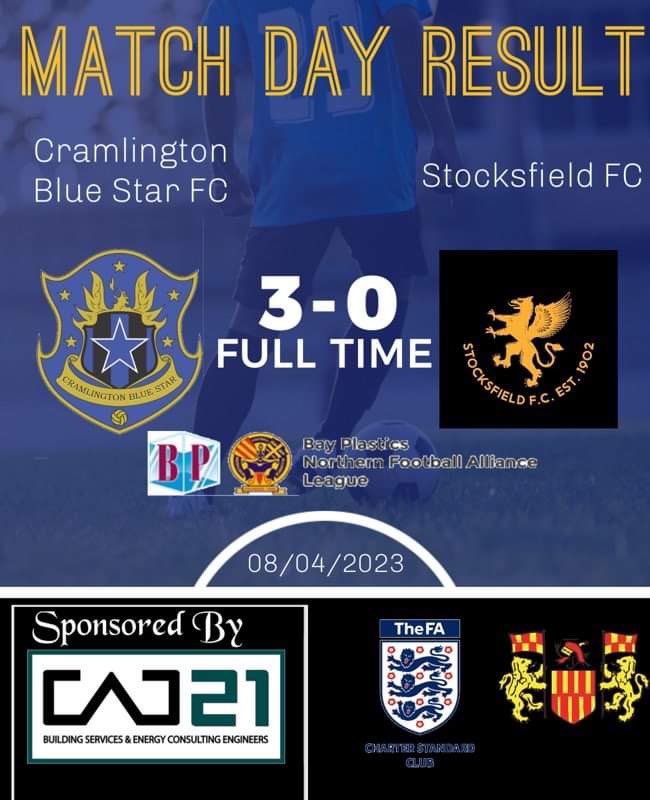 crambluestarfc's tweet photo. RESULT | MENS TEAM

A dominant performance today saw us pick up maximum points &amp; make it, 3 wins on the spin, in our final Home League game of the season at Action Park.

This saw us complete another League double, this time over todays opponents Stocksfield Football Club https://t.co/hpxWtavJAq