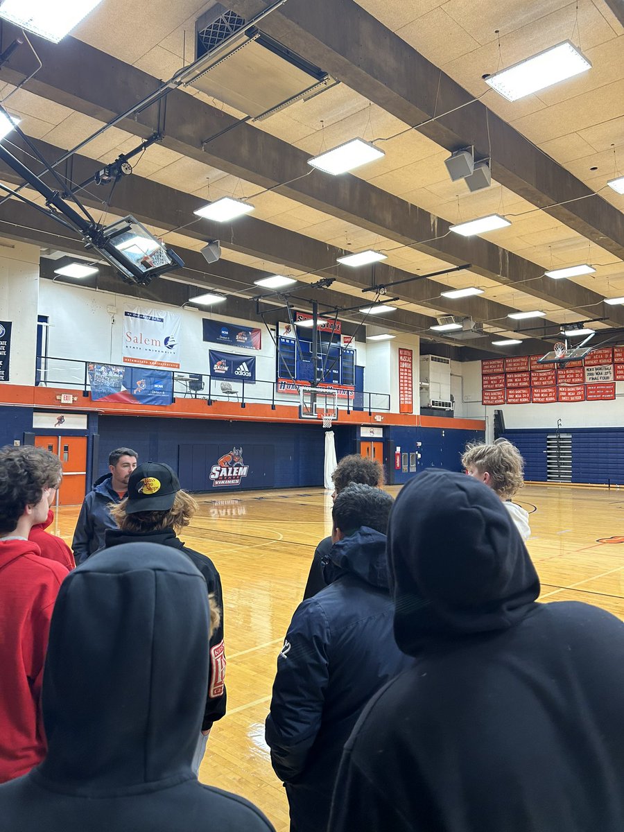 WitchesLax's tweet photo. Great day - AM practice at Bertram followed by pizza as a team. Afternoon at Salem State for a tour of O’Keefe Sports Complex and to watch the hometown team @SalemStateLax in action. Thx Coach Driscoll and team for having us! #GoWitch #RollVikes https://t.co/gihra4y7t3