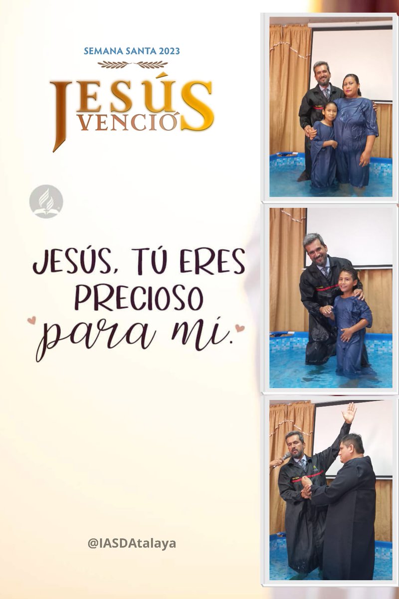 Hoy tuve el gran privilegio de bautizar 12 personas en Semana Santa en la Iglesia Adventista de Atalaya. Dios bendiga su obra.
#SemanaSanta2023 
#jesusvencio