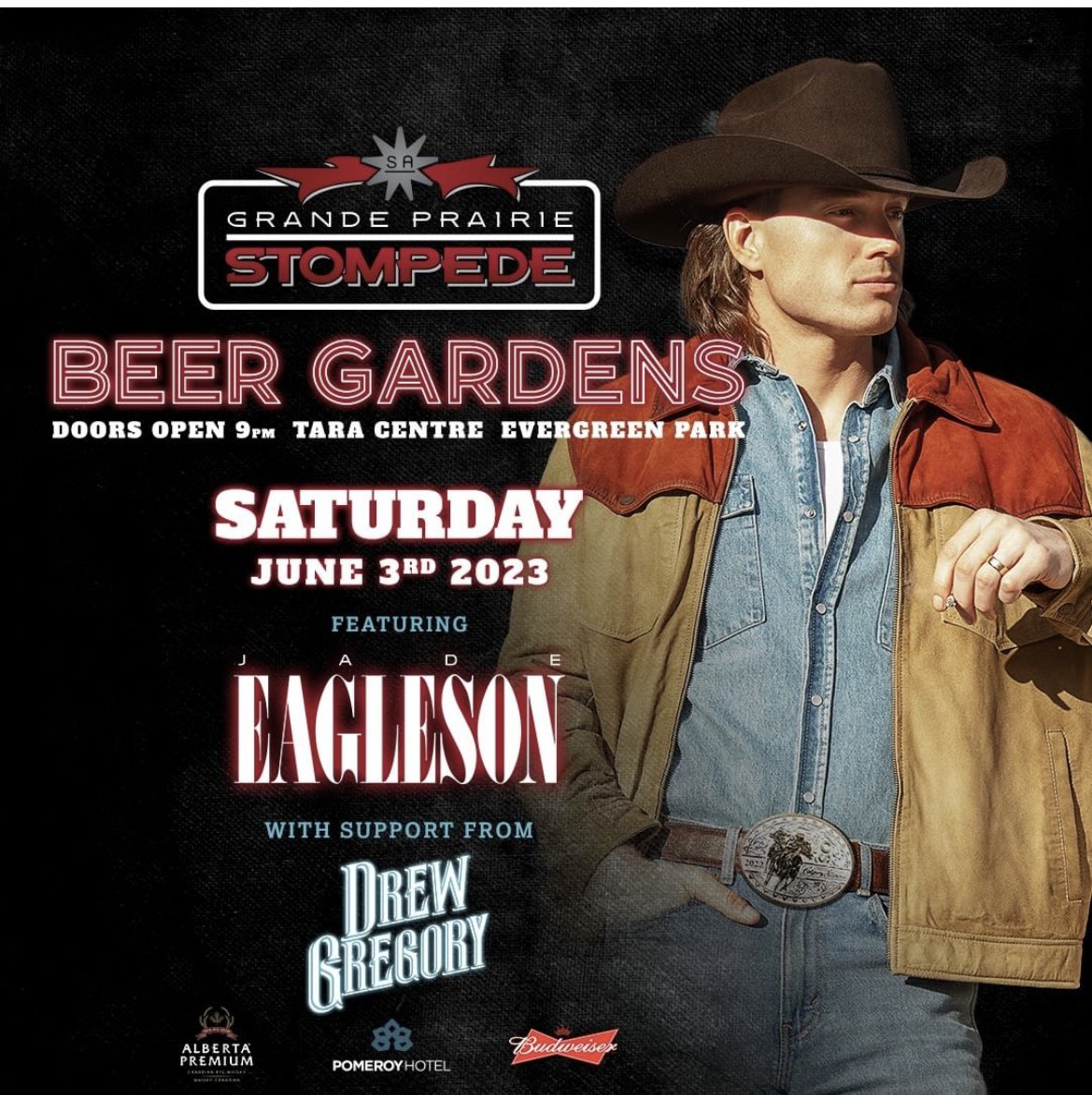 drewgregory_'s tweet photo. Very excited to announce weβll be opening up for this cowboy Jade Eagleson in Grande Prairie AB June 3rd for the Grande Prairie Stompede π«:
https://t.co/LjYvinNMB8
#grandprairie #cityofgrandprairie #highlevel #foxcreek #stompede #gpstompede https://t.co/rOyM3O8z2A
