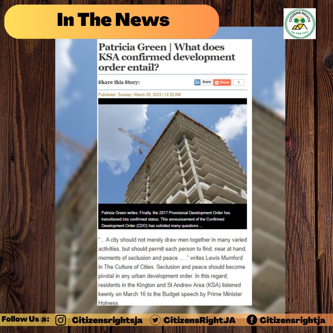 After implementation from 2017-2023, Confirmation without evaluation is poor planning.

Read full Article at: jamaica-gleaner.com/article/focus/…

 #urbanplanning #whatagwaan #planningmatters #liveablecity