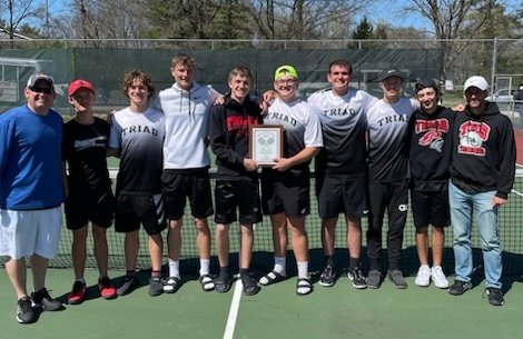 Triad 4, Richland County 1

Dillon Henderson and Andrew Carter lead the charge with a win at the top doubles spot. Marc Froidcoeur, Ethan Stewart, Joe Cass, AJ Mills and Caden Little all add wins. The Knights win the Triad Invitational title with 3 wins on the day!