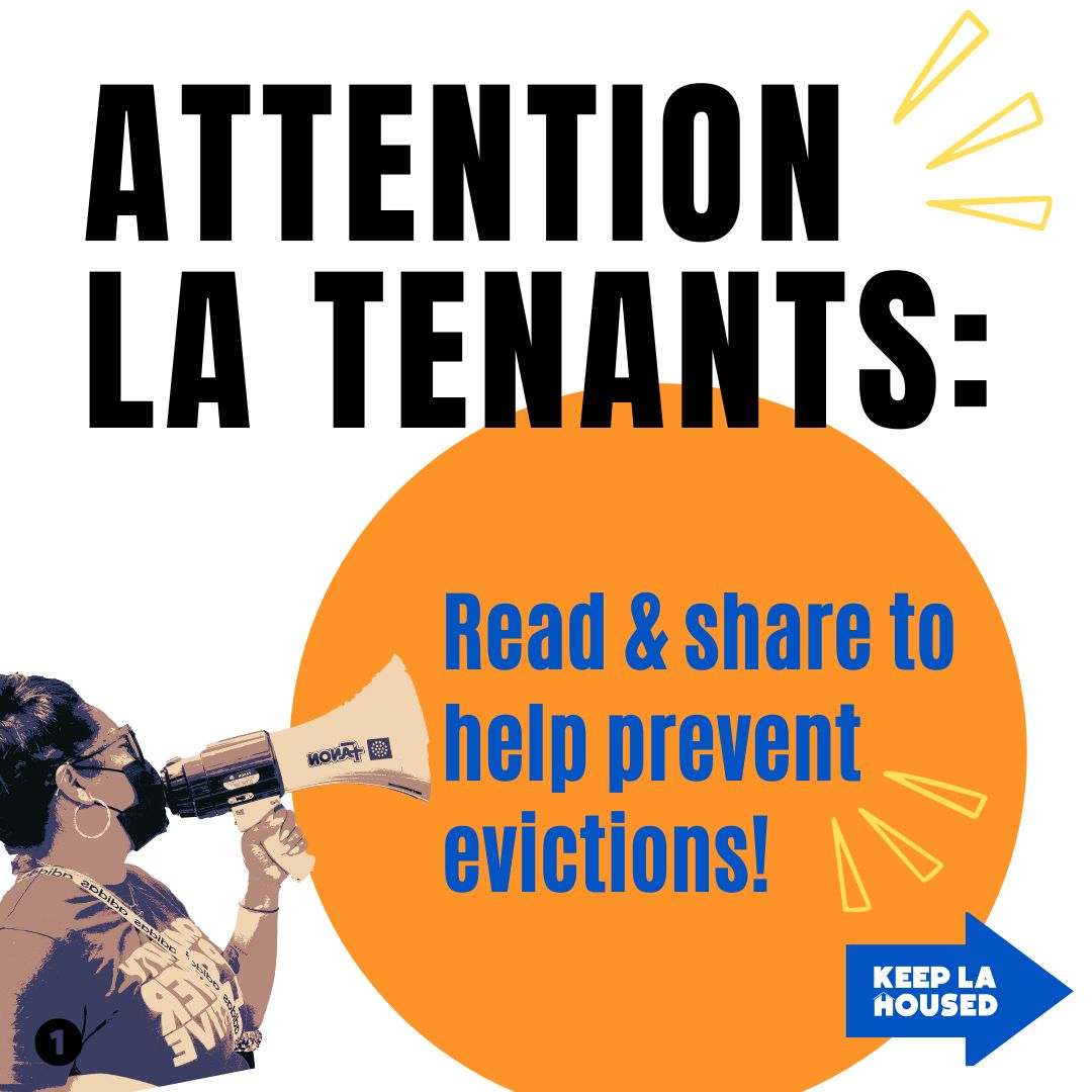 LA Tenants! We got you! ✊See graphics for tips on what to do if you or someone you know receives a notice. #KeepLAhoused #NoEvictions