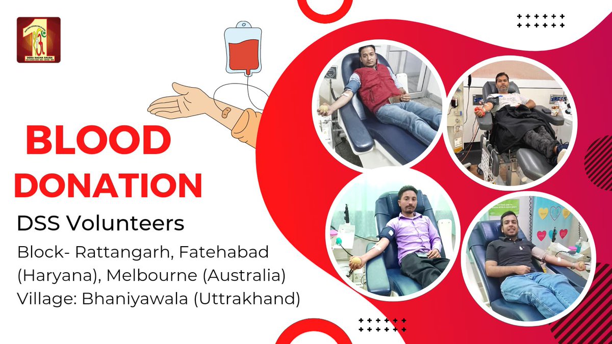 DSSNewsUpdates's tweet photo. Big applause for #DeraSachaSauda volunteers who are generously donating blood🩸, following the teachings of Saint Dr. @Gurmeetramrahim Singh Ji Insan! 🙌
Their selfless actions save lives and bring a positive difference. Let's come together, spread the message and contribute to this noble cause! #BloodDonation #TrueBloodPump
#Humanity