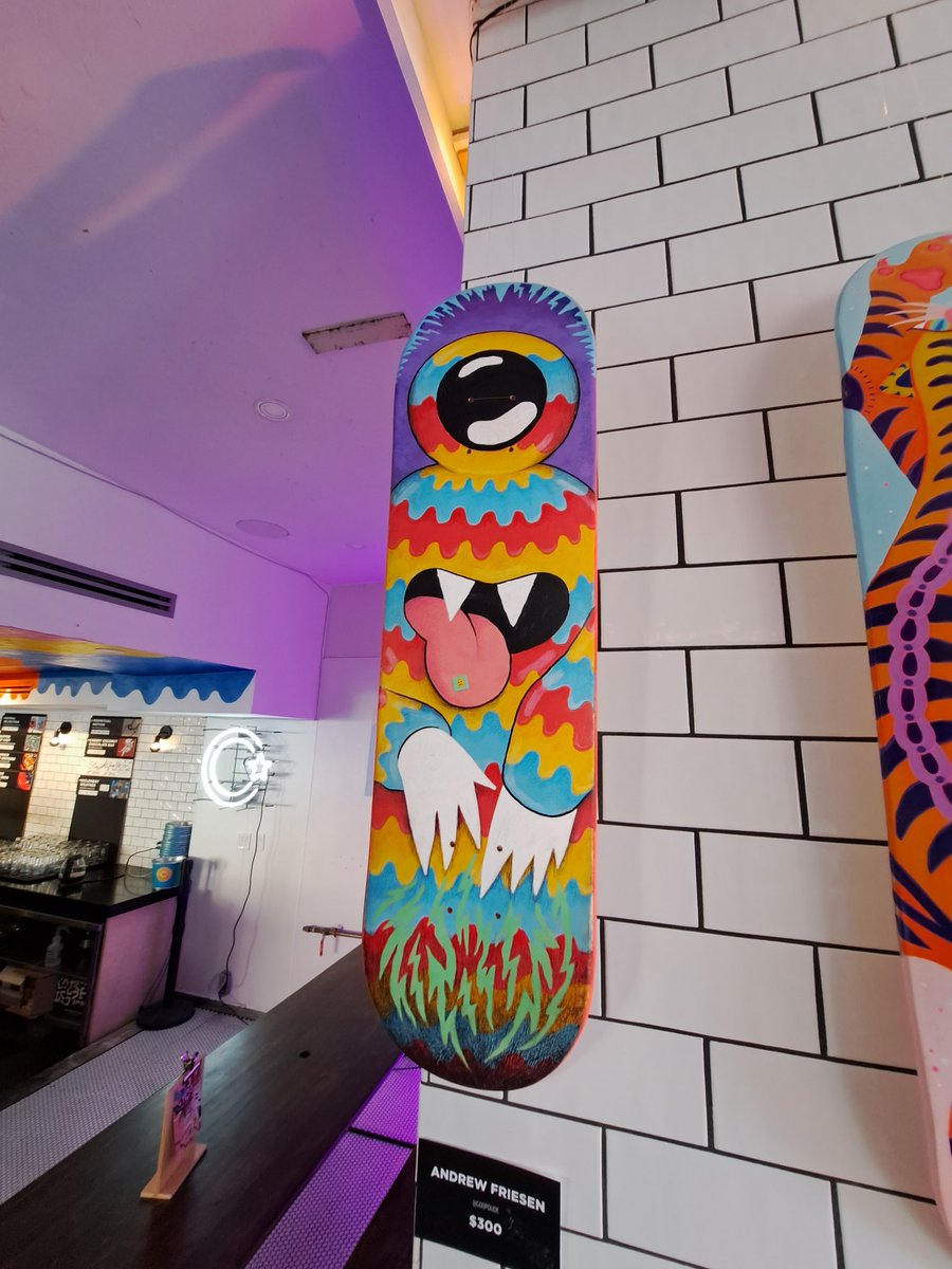 GM! Check out this skatedeck that's up at @CollectiveBrew Toronto Tap Room. Great day for a patio beer.