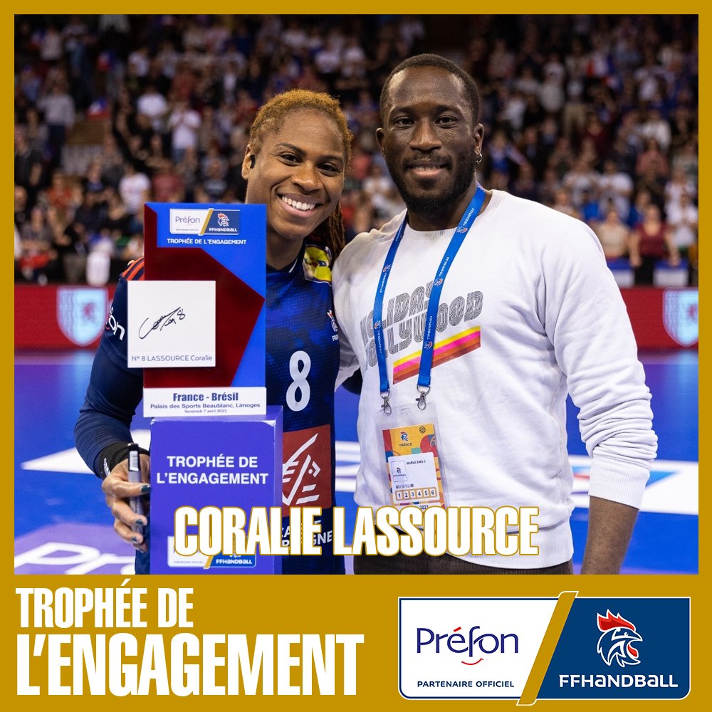 🏆 Vous avez élu <a href="/LassourceC/">Lassource Coralie</a> comme joueuse la plus engagée sur le terrain hier soir. Elle reçoit donc le Trophée de l’Engagement décerné par Préfon.

👏Bravo pour ton engagement Coralie !

#Préfonhand #Trophéedelengagement #engagement #handball