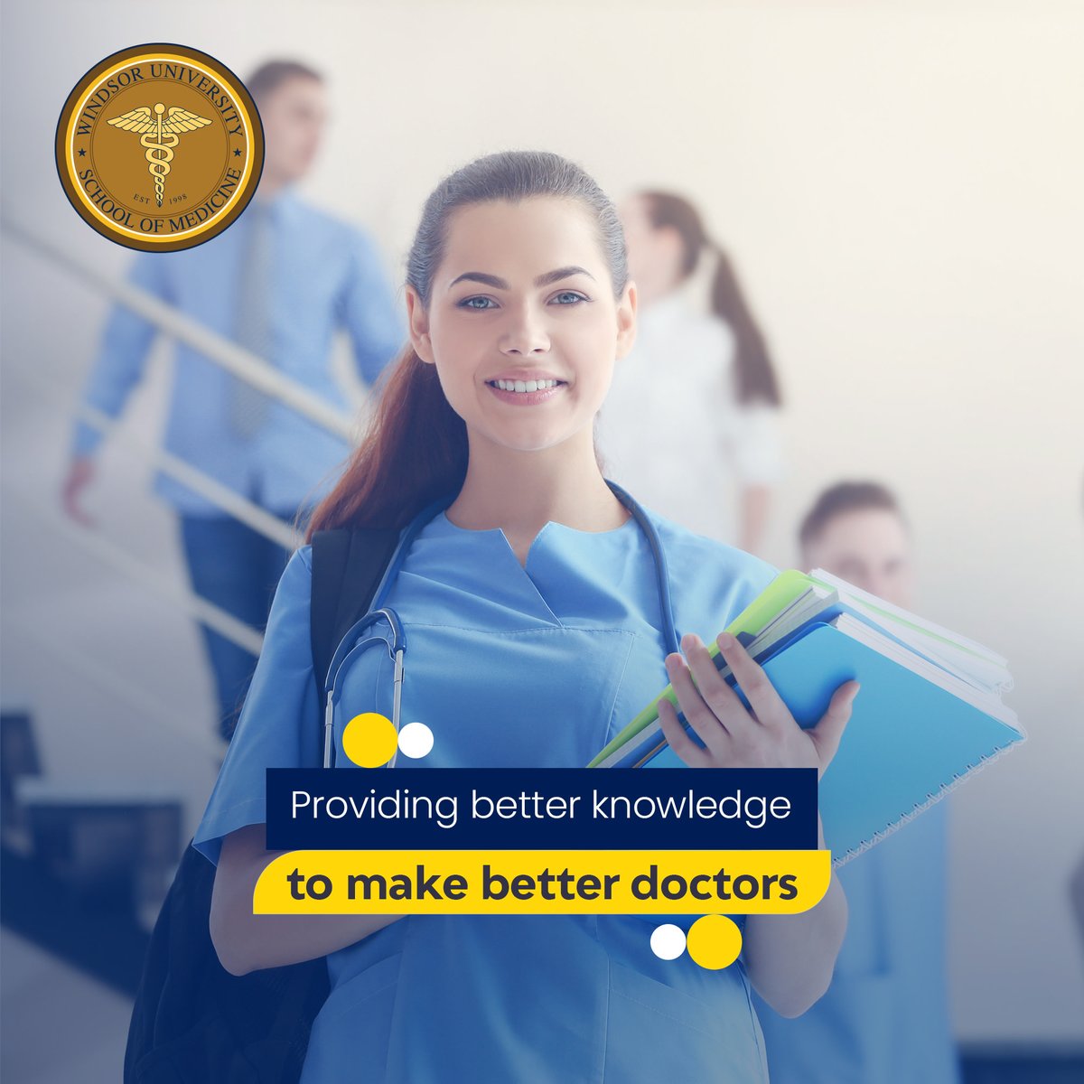 WUSOM's tweet photo. We provide a platform for passionate individuals to study and practice medicine and become future renowned doctors.

For Admissions: 
https://t.co/4wC8cMw9Z1

#Windsor #BetterDoctors #Medicine #MedicalEducation #HealthCare https://t.co/lhTfifApuO