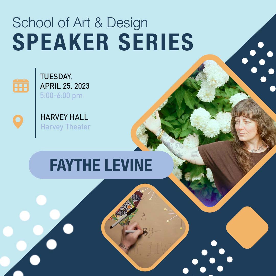 Our final SOAD Speaker Series for the semester is Faythe Levine and we can't wait! Join us next Tuesday for a virtual talk about her career as a writer, curator, and documentarian followed by a screening of her film “Sign Painters”! tiny.cc/ppo5vz