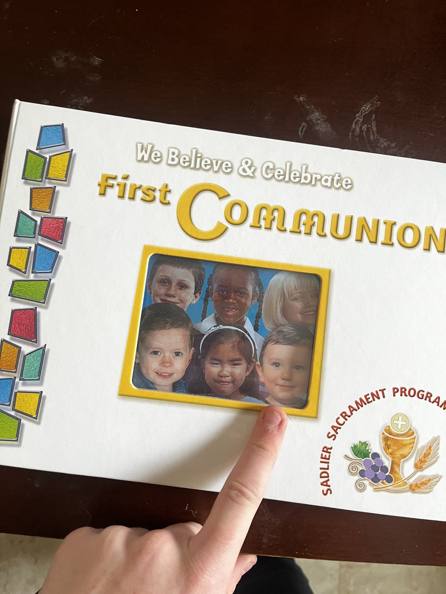 aidencwall's tweet photo. my mom just told me I used to be a model for Religious Children’s books back in 2003. Im looking at one of the books for the first time in probably 20 years and guys wtffff is this???? https://t.co/TKgxWbZHFb