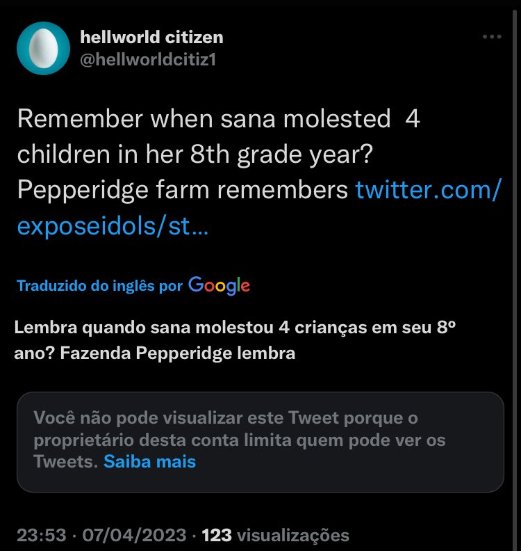 twicedenuncia's tweet photo. ‼️DENÚNCIA‼️

Essa conta está espalhando absurdos sobre a San4 e a relacionando com ped0fil**!

Reportem sem engaijar e compartilhem para que chege em mais pessoas e a conta caía o mais rápido possível!

📎https://t.co/vTgxOwXGO9 https://t.co/pweneLfK1u