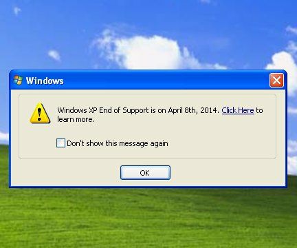 2014: Extended support for Windows XP Service Pack 3 ended, nearly 9 years after SP3's release.

Take a seat (or stay seated) before reading below.

SP3 extended support ended:
3,287 days ago

General availability of XP:
7,835 days ago
 web.archive.org/web/2013042102…