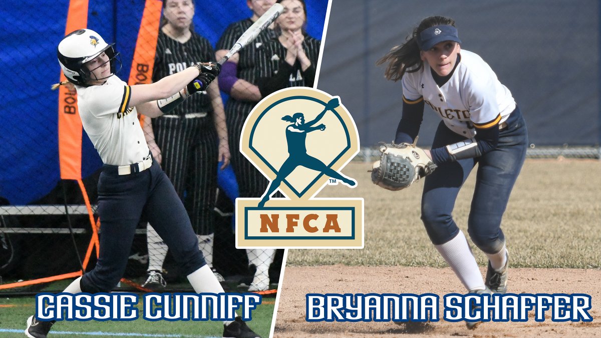 .@carletonsoftba1's Cassie Cunniff (2B) and Bryanna Schaffer (SS-P) can both be found on the NFCA's Player of the Year Watchlist. Release: ow.ly/5vMI50NExWZ #d3sb